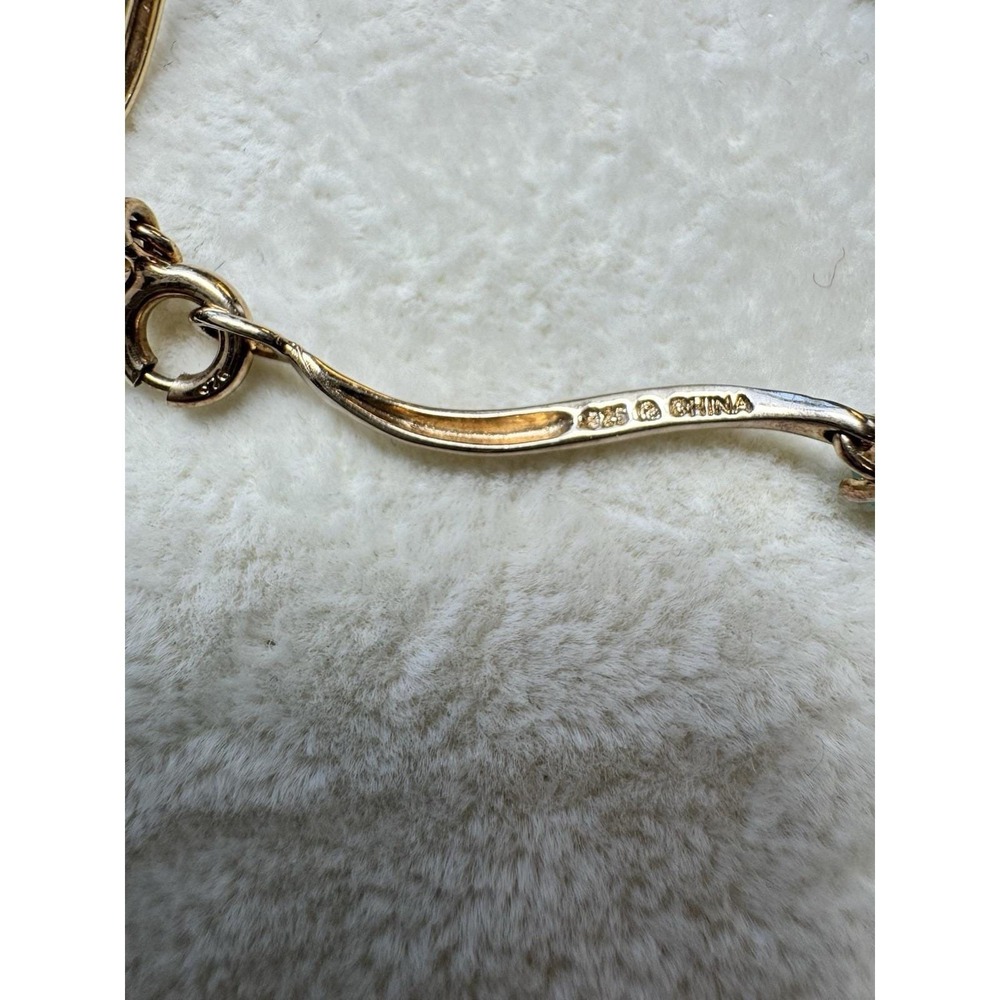 Yellow Gold Vermeil 925 Bracelet Wave Panel Multicolor Gemstone 7.25" Tennis - Picture 4 of 14